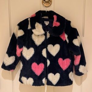 Girls Hatley Size 5 Heart Fur Jacket
